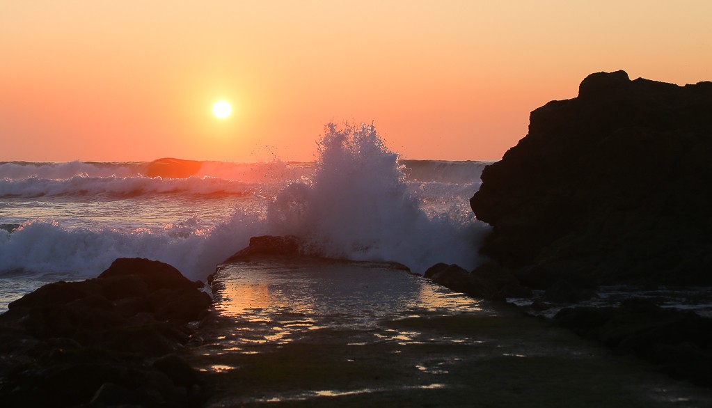 vague coucher du soleil