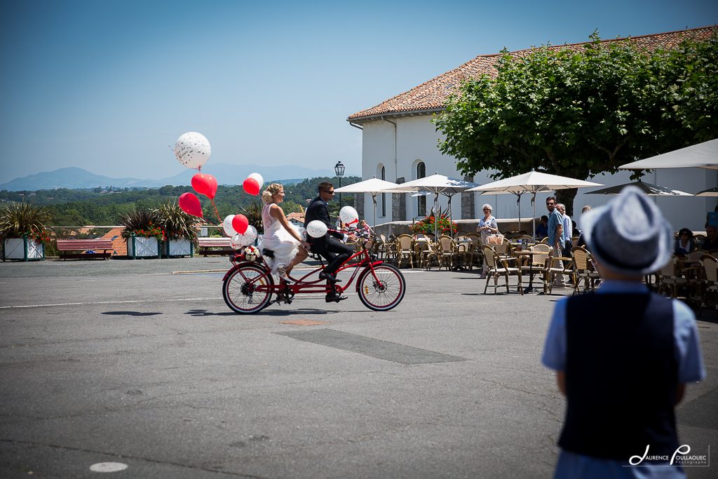 arrivee en tandem mariage bidart