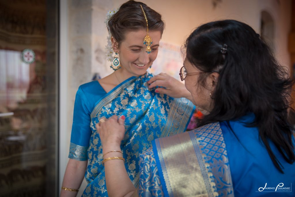 mariage-franco-indien-landes-echange-habillage sari mariage franco indien landes pays basque