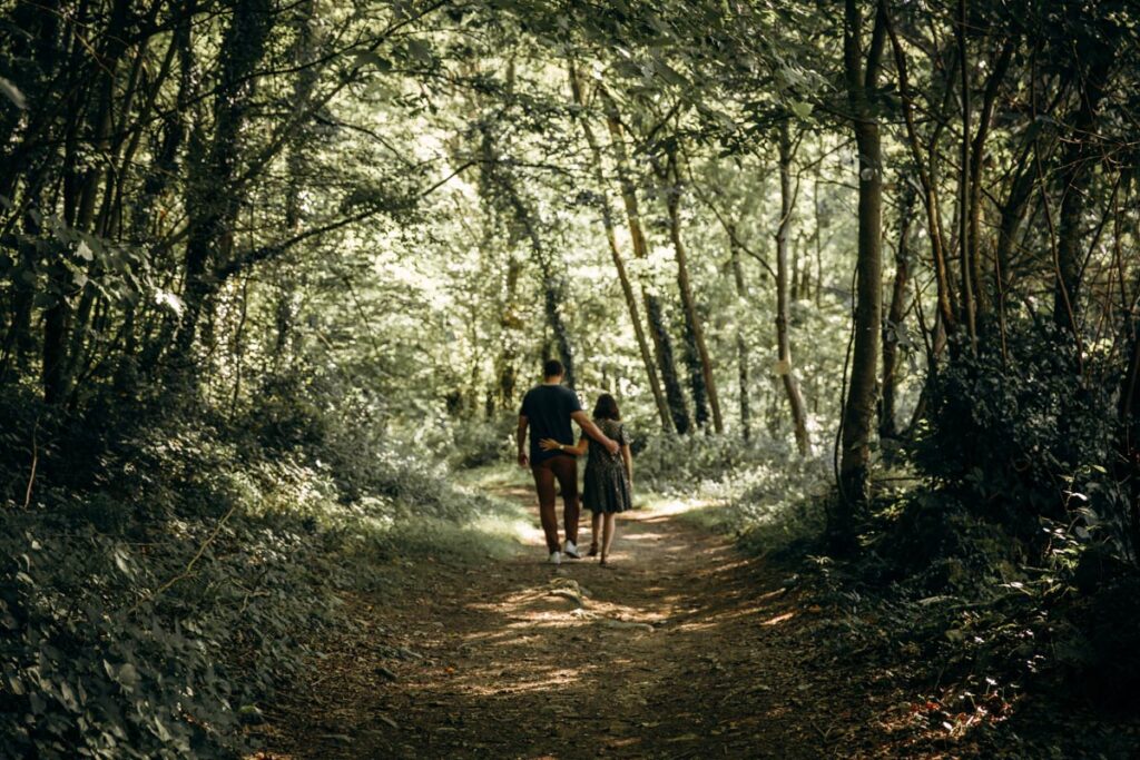 seance couple en foret