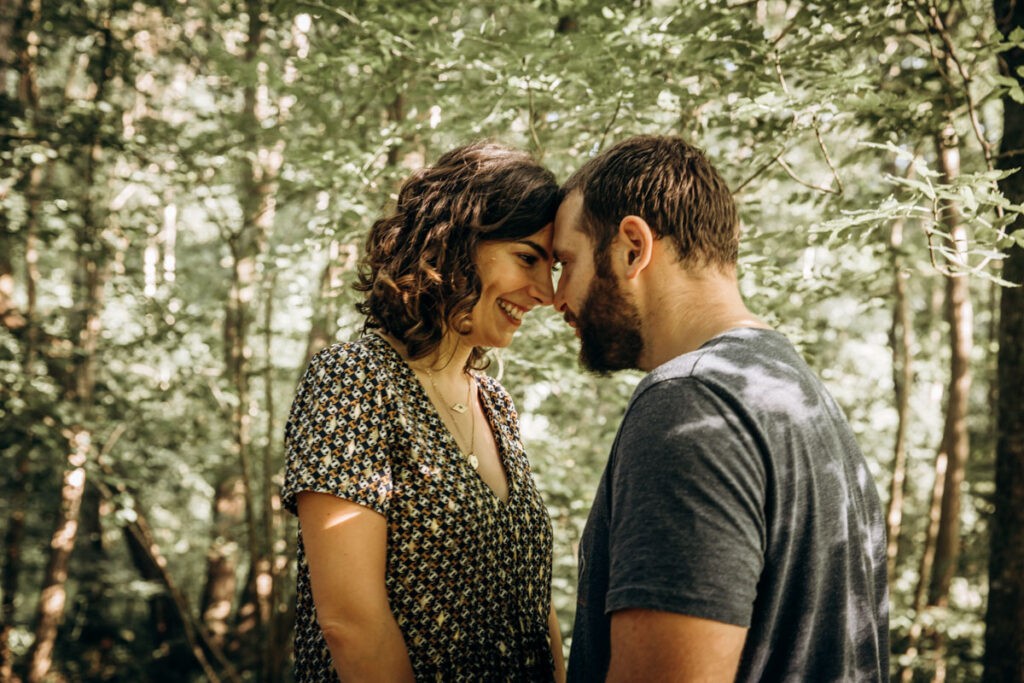 seance couple en foret