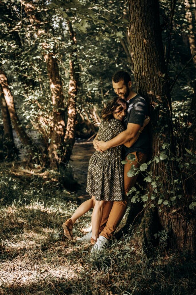 seance couple en foret