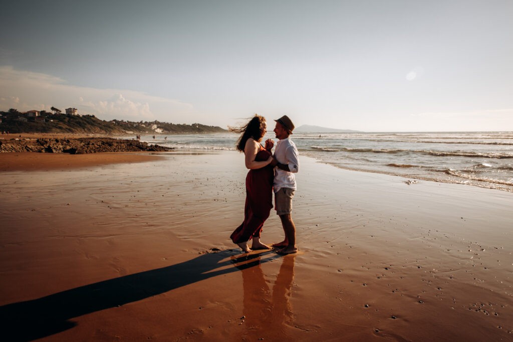 séance couple à la plage