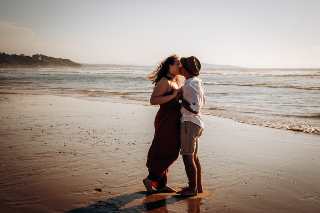 seance couple à la plage