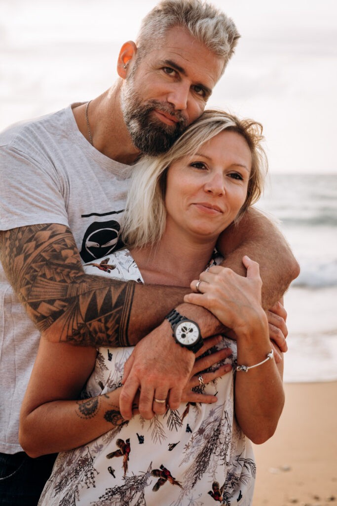 séance photo couple à la plage