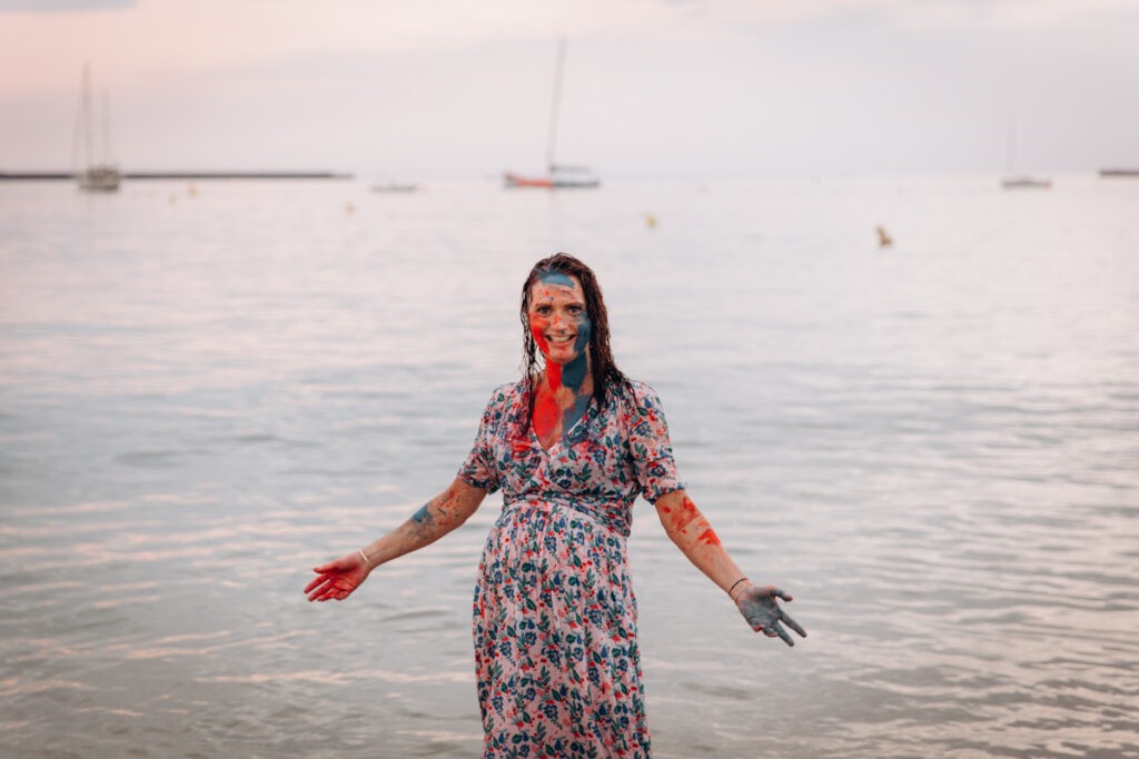 seance photo grossesse à la plage