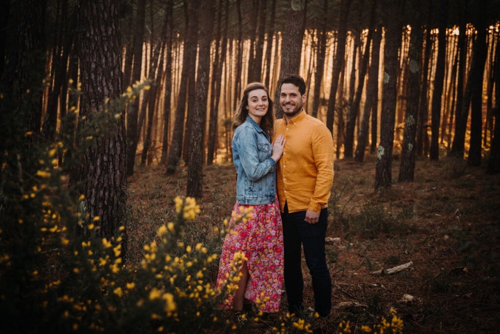 séance engagement au lever du soleil dans les landes