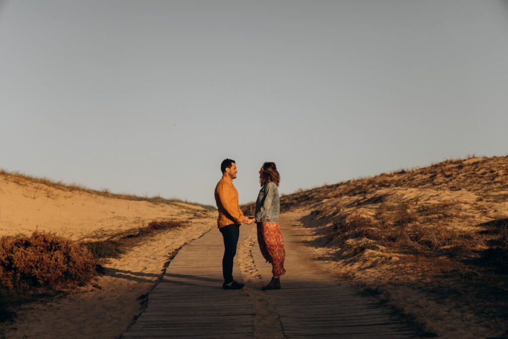séance engagement au lever du soleil dans les landes