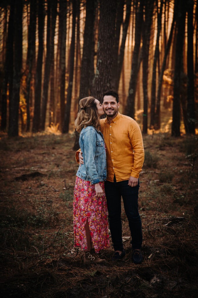 séance engagement au lever du soleil dans les landes