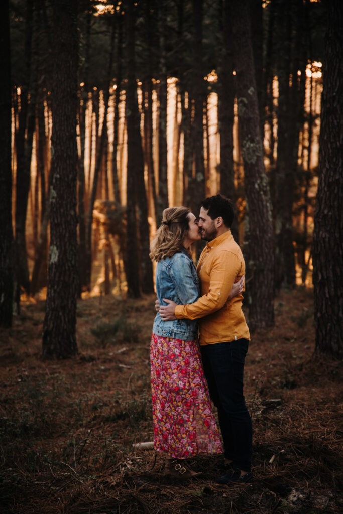 séance engagement au lever du soleil dans les landes