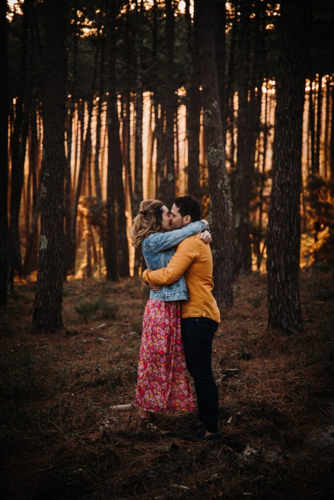 séance engagement au lever du soleil dans les landes