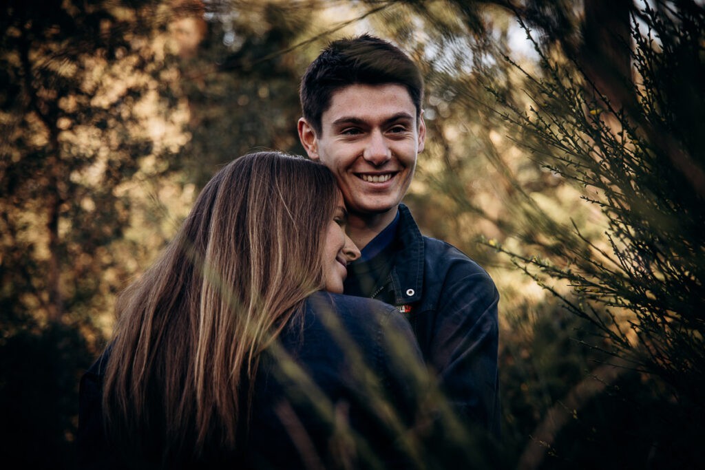 seance couple dans la foret des landes