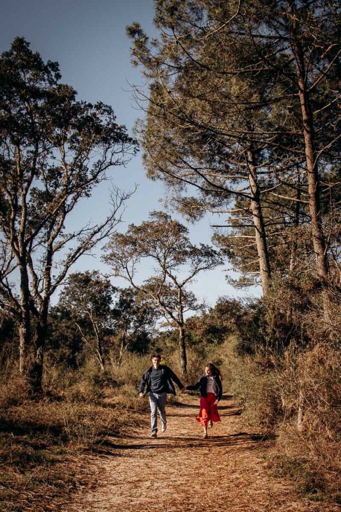 seance couple dans la foret des landes