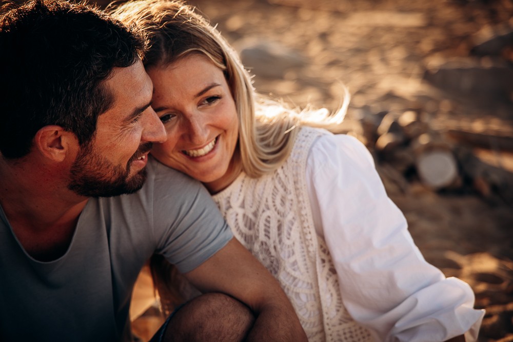 seance photos couple a la plage au cap ferret