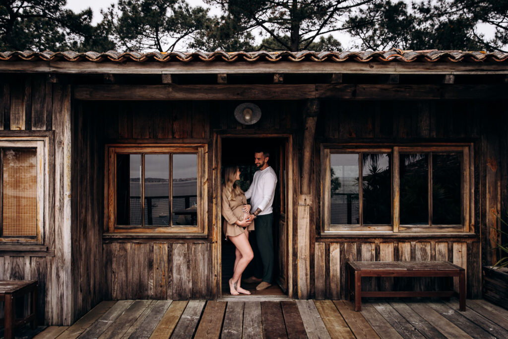 Seance grossesse cabane rozes Cap Ferret